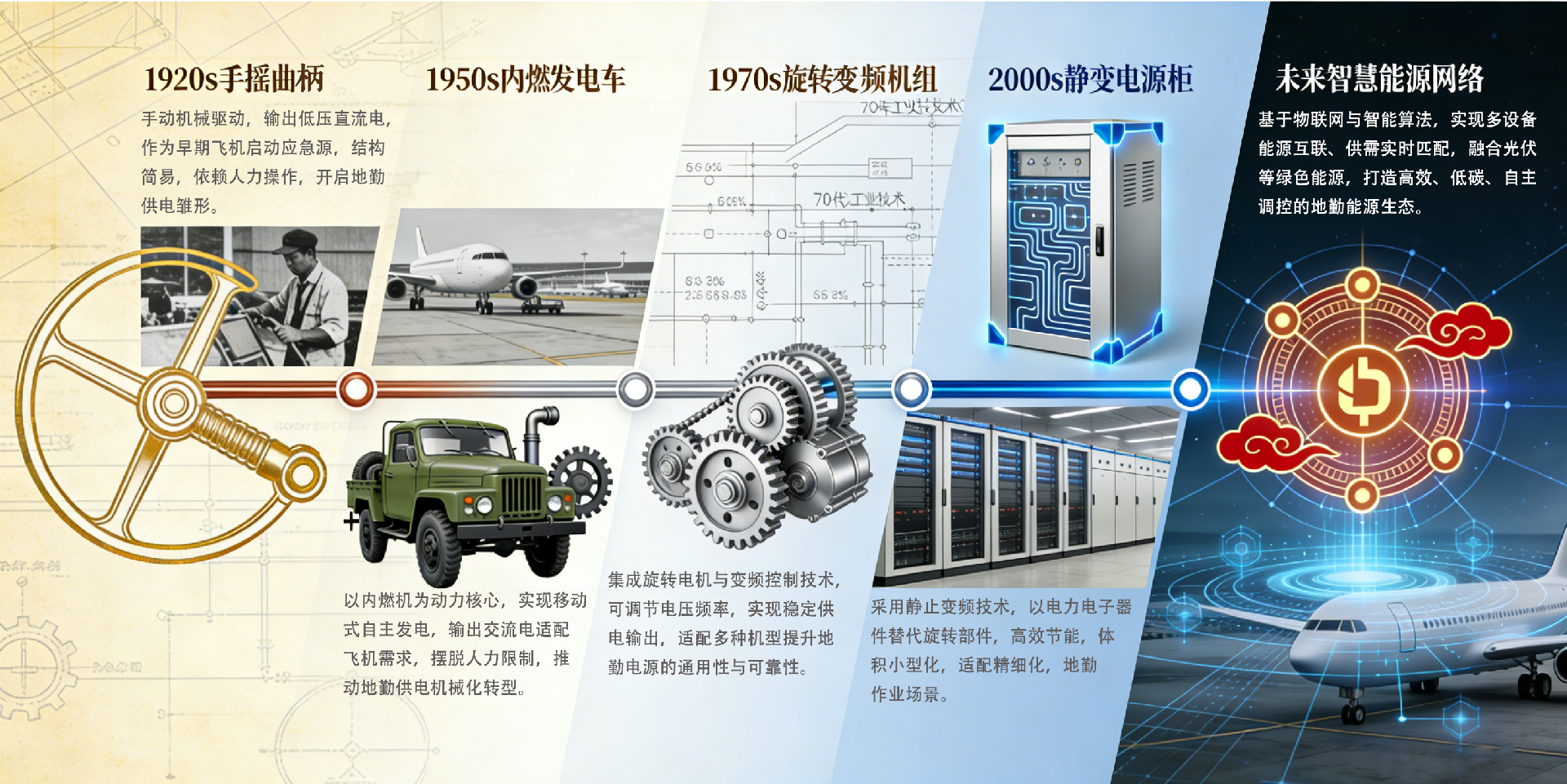 从手摇曲柄到智慧能源：航空地面电源的百年演进史
